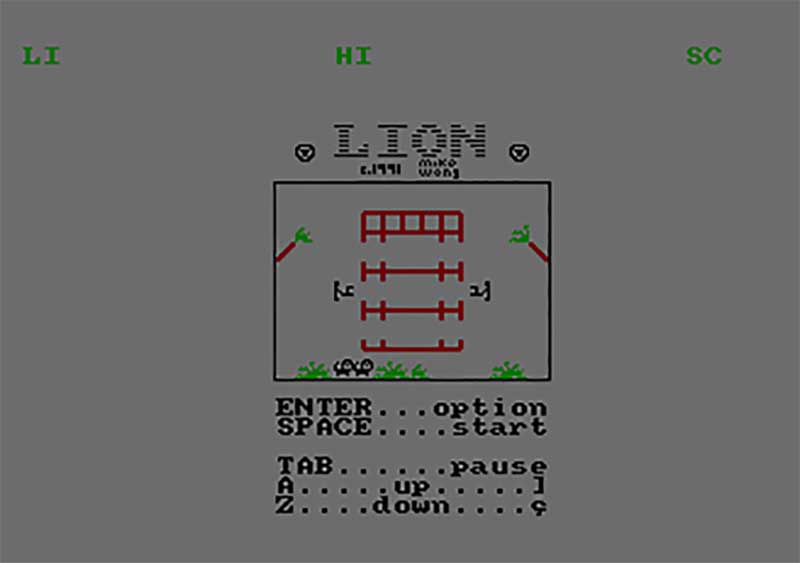lion game by mike wong amstrad action